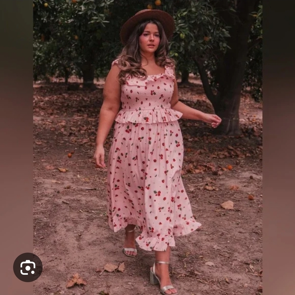 JessaKae Pink Strawberry Maxi Dress NWOT